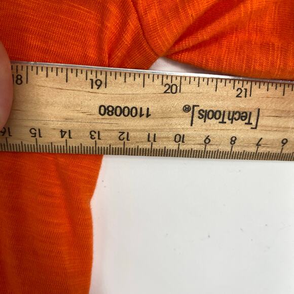 Talbots Top Women’s Medium Orange V-Neck Elastic Sleeve Feminine TradMom - Picture 6 of 7